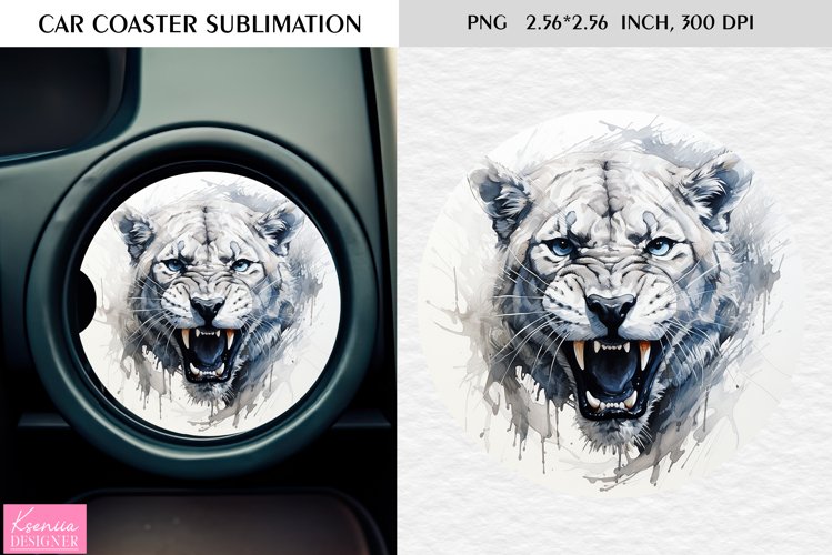 Watercolor Wild Animal|Car Coaster Sublimation|Panther