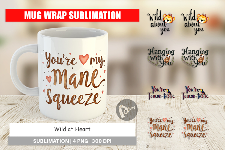 Wild at Heart Valentine Mug Wrap
