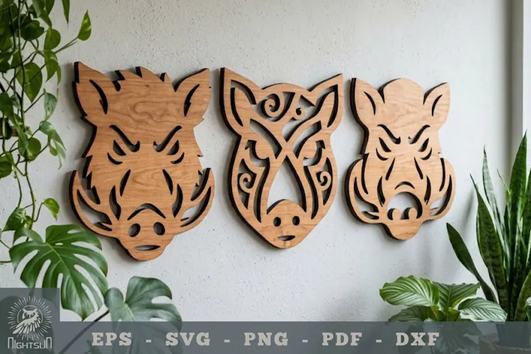 Wild Boar Lasercut Wall Decor