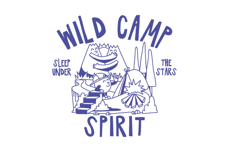 Wild Camp Vintage Summer Camping Cartoon T shirt Design