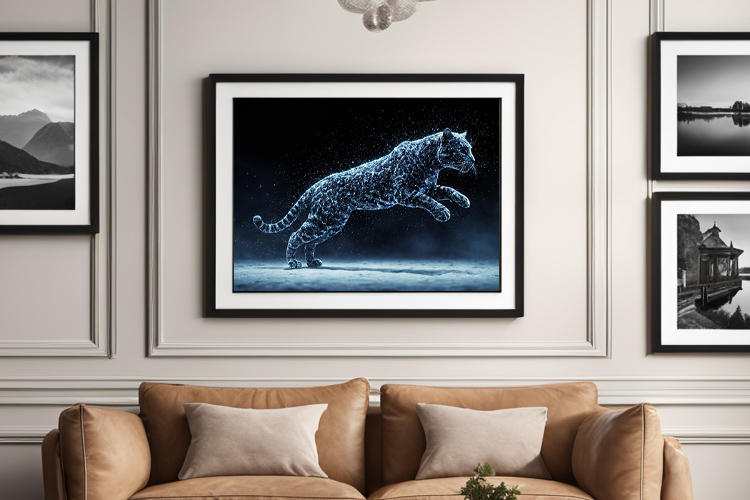 Futuristic Neon Wild Cat in Motion