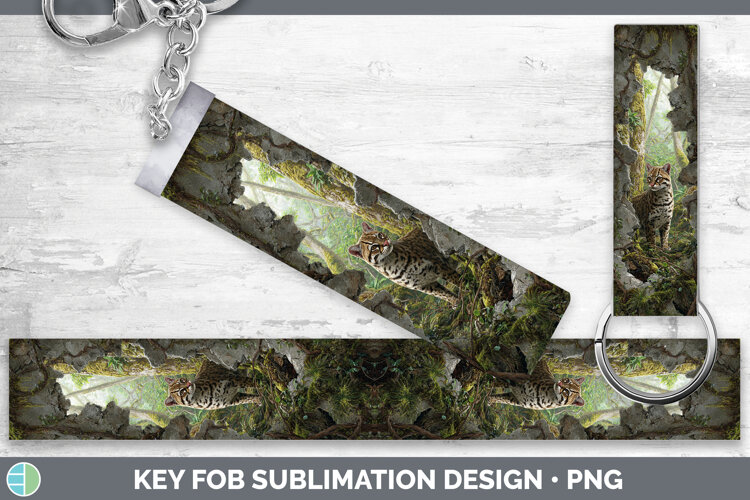 GorgeousWild Cats 3D Hole Key Fob design.