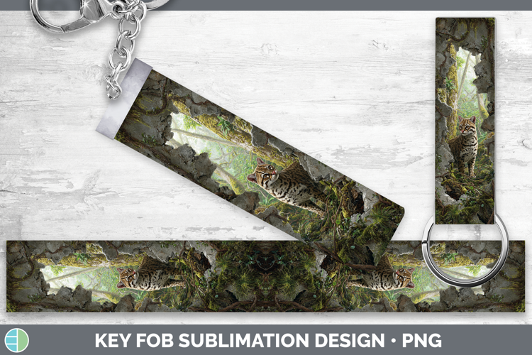 Andean Mountain Cat Wild Cats 3D Hole Key Fob Sublimation De