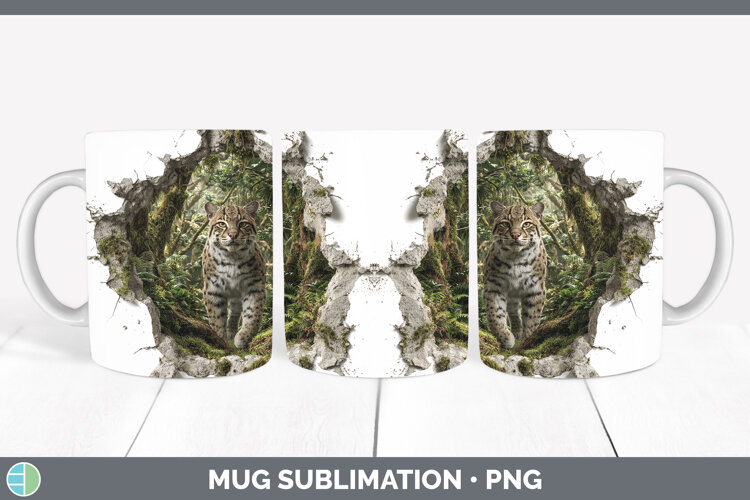 GorgeousWild Cats 3D Hole Mug Wrap design.