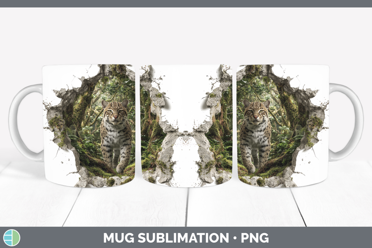 Andean Mountain Cat Wild Cats 3D Hole Mug Wrap Sublimation D