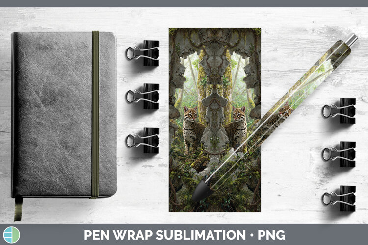 GorgeousWild Cats 3D Hole Pen Wrap design.
