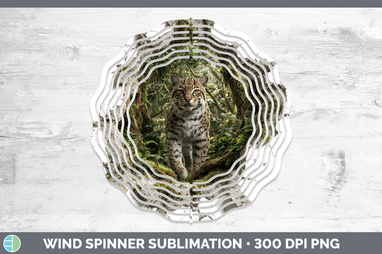 Andean Mountain Cat Wild Cats 3D Hole Wind Spinner Sublimati