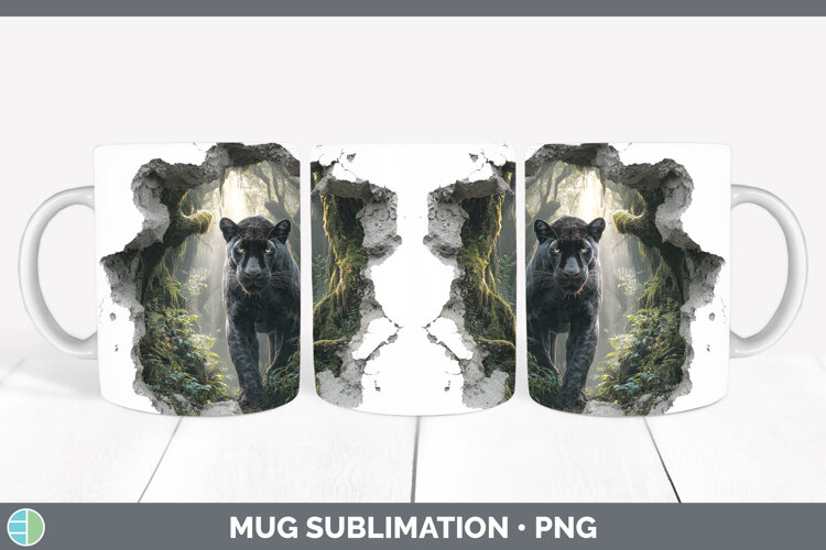 GorgeousWild Cats 3D Hole Mug Wrap design.