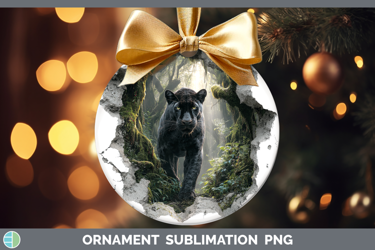 Black Panther Wild Cats 3D Hole Ornament Sublimation Design