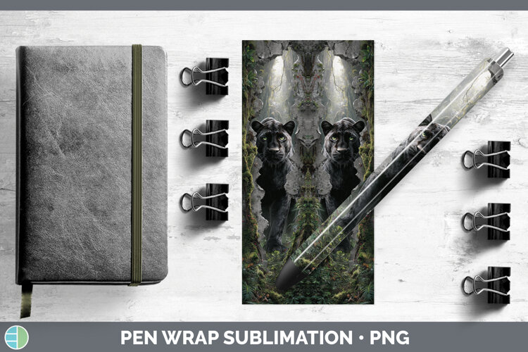 GorgeousWild Cats 3D Hole Pen Wrap design.