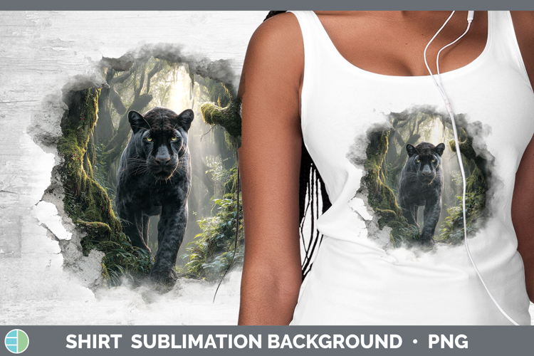Black Panther Wild Cats 3D Hole Shirt Sublimation Design