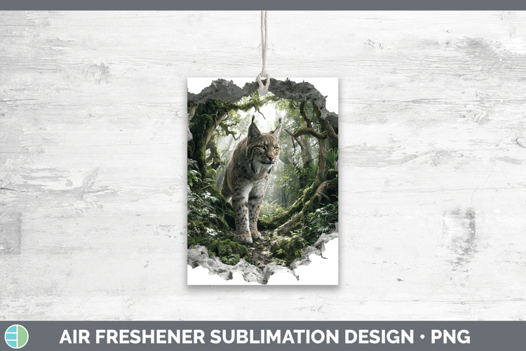 Bobcat Wild Cats 3D Hole Air Freshener Sublimation Design