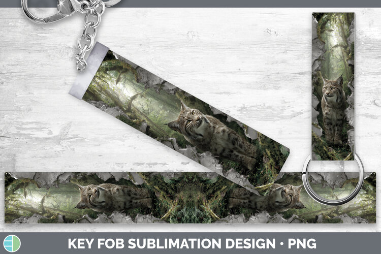 GorgeousWild Cats 3D Hole Key Fob design.