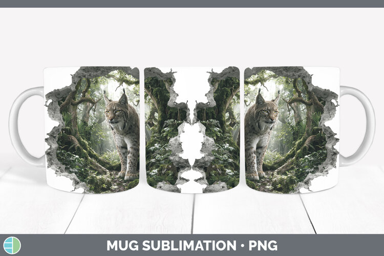GorgeousWild Cats 3D Hole Mug Wrap design.