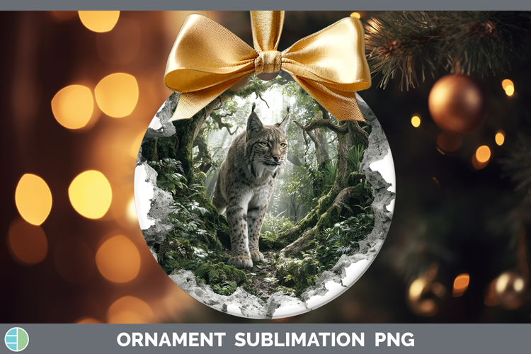 Bobcat Wild Cats 3D Hole Ornament Sublimation Design