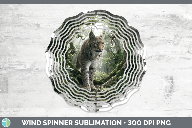 Bobcat Wild Cats 3D Hole Wind Spinner Sublimation Design