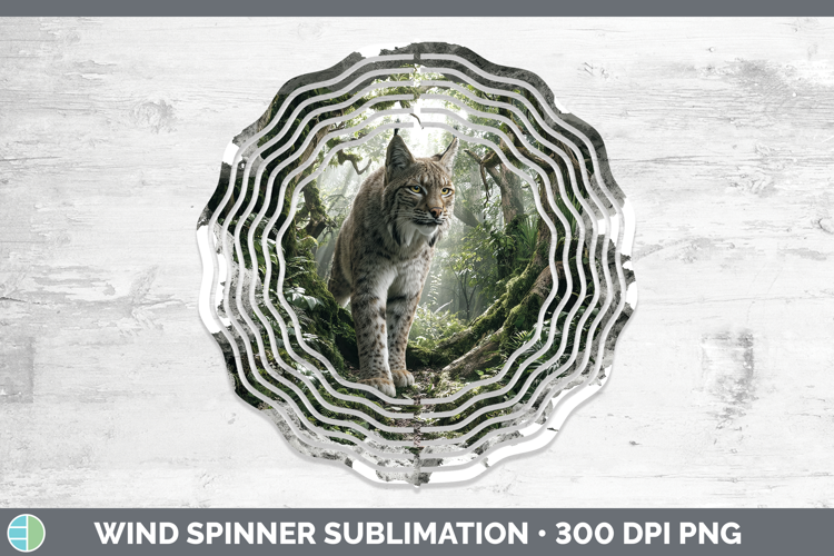 Bobcat Wild Cats 3D Hole Wind Spinner Sublimation Design