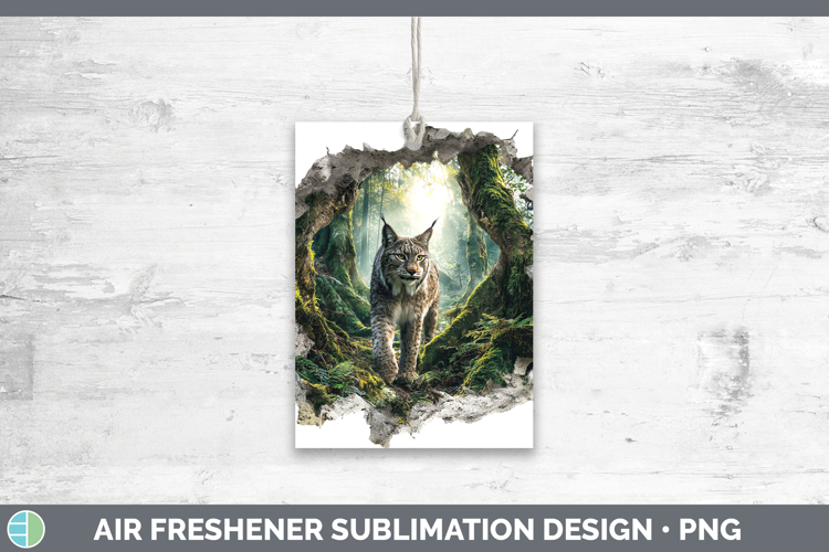 Canada Lynx Wild Cats 3D Hole Air Freshener Sublimation Desi