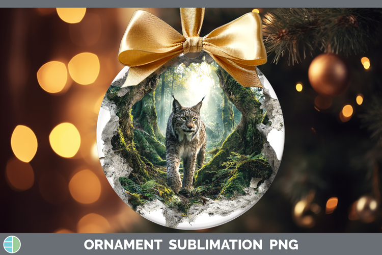 Canada Lynx Wild Cats 3D Hole Ornament Sublimation Design