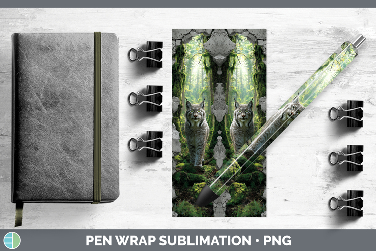 Canada Lynx Wild Cats 3D Hole Pen Wrap Sublimation Design