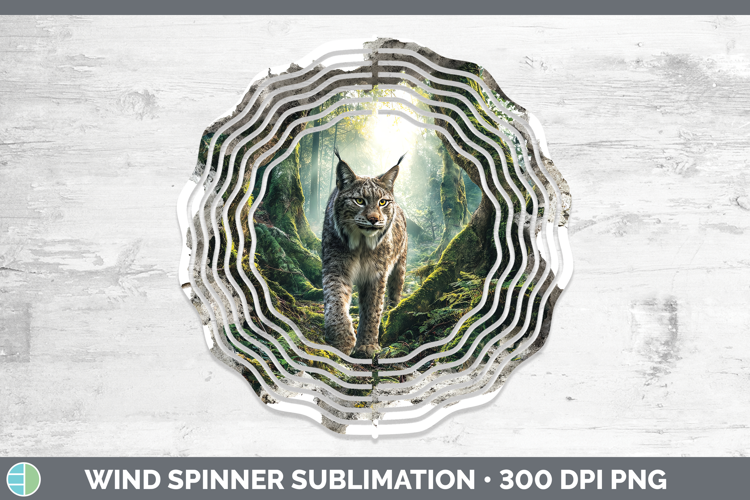 Canada Lynx Wild Cats 3D Hole Wind Spinner Sublimation Desig