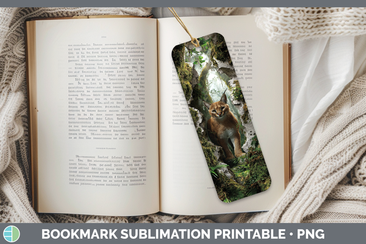 Caracal Wild Cats 3D Hole Bookmark Sublimation Design