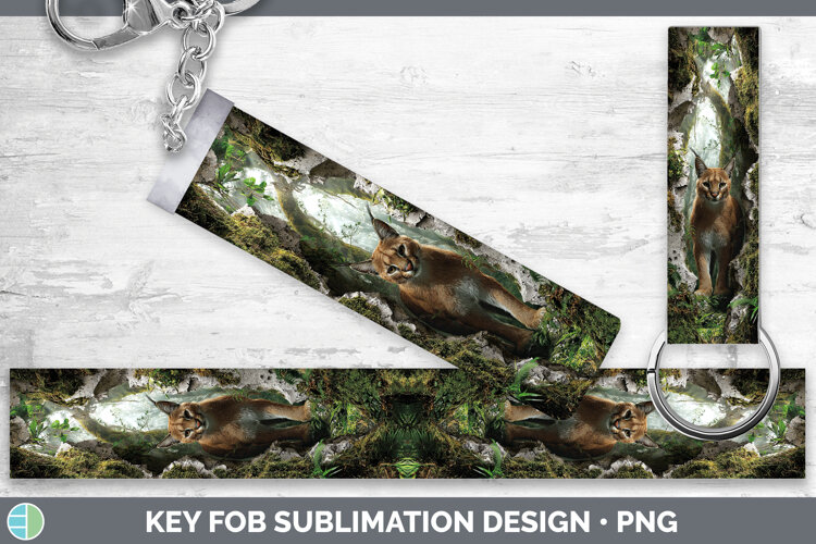 GorgeousWild Cats 3D Hole Key Fob design.
