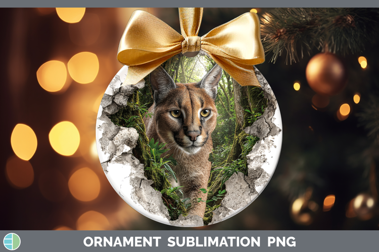 Caracal Wild Cats 3D Hole Ornament Sublimation Design