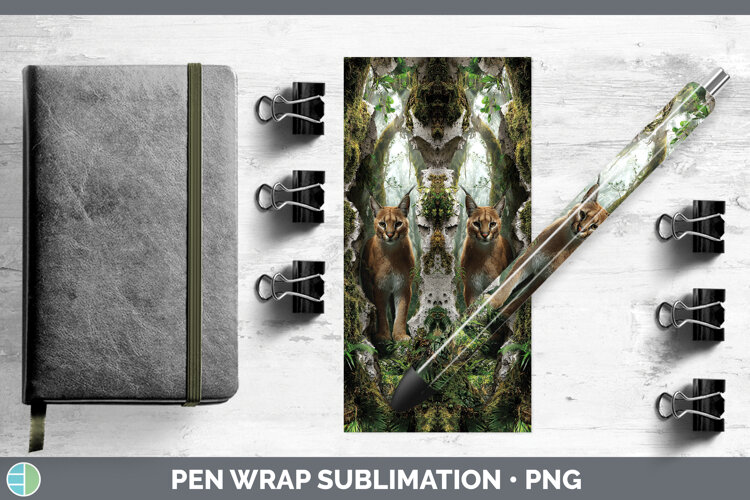 GorgeousWild Cats 3D Hole Pen Wrap design.