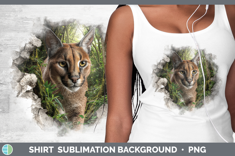 Caracal Wild Cats 3D Hole Shirt Sublimation Design