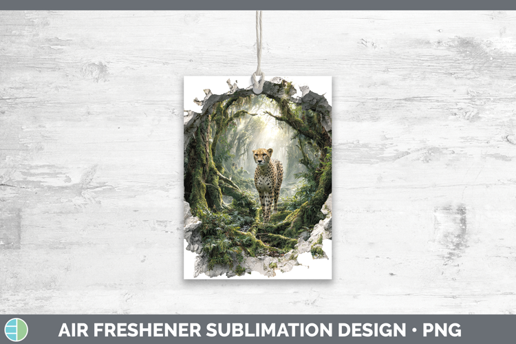 Cheetah Wild Cats 3D Hole Air Freshener Sublimation Design