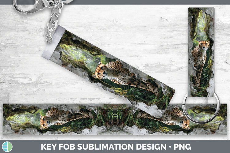 GorgeousWild Cats 3D Hole Key Fob design.