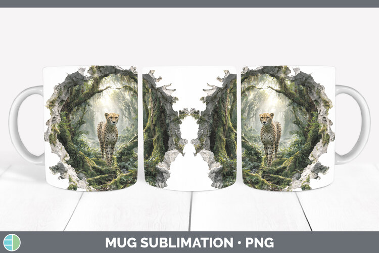 GorgeousWild Cats 3D Hole Mug Wrap design.