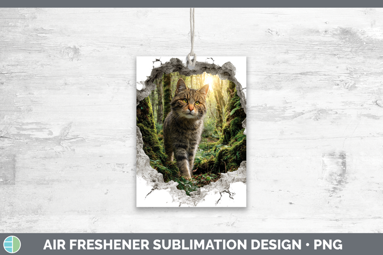 European Wildcat Wild Cats 3D Hole Air Freshener Sublimation