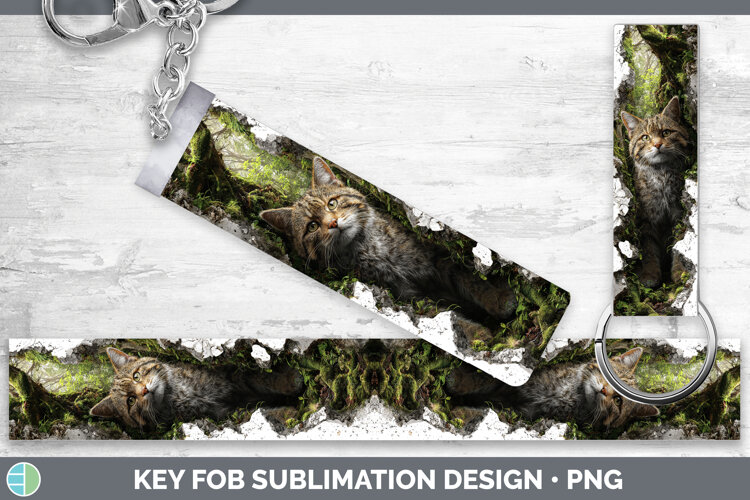 GorgeousWild Cats 3D Hole Key Fob design.