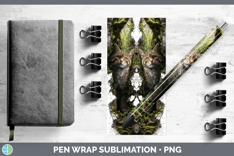 European Wildcat Wild Cats 3D Hole Pen Wrap Sublimation Desi