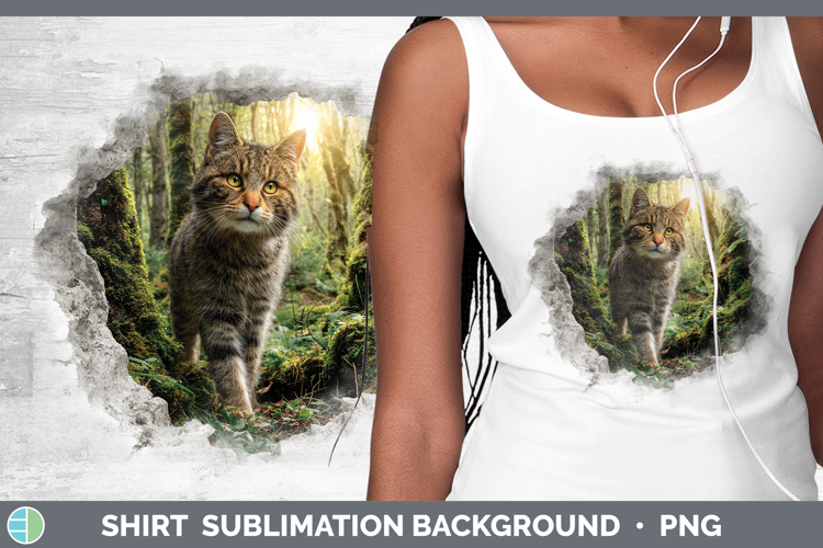 European Wildcat Wild Cats 3D Hole Shirt Sublimation Design