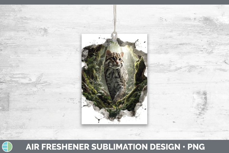 Fishing Cat Wild Cats 3D Hole Air Freshener Sublimation Desi