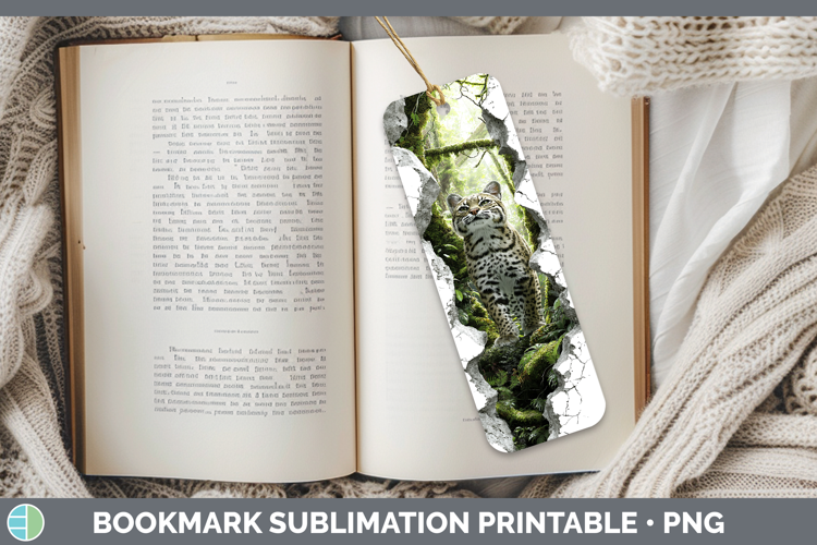 Geoffroys Cat Wild Cats 3D Hole Bookmark Sublimation Design