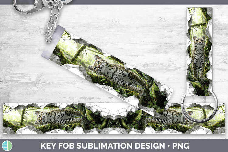 GorgeousWild Cats 3D Hole Key Fob design.