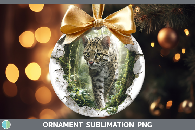Geoffroys Cat Wild Cats 3D Hole Ornament Sublimation Design