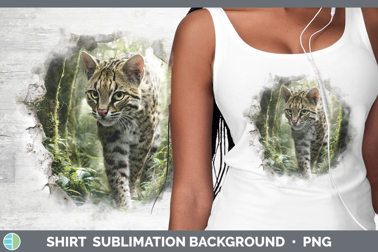 Geoffroys Cat Wild Cats 3D Hole Shirt Sublimation Design