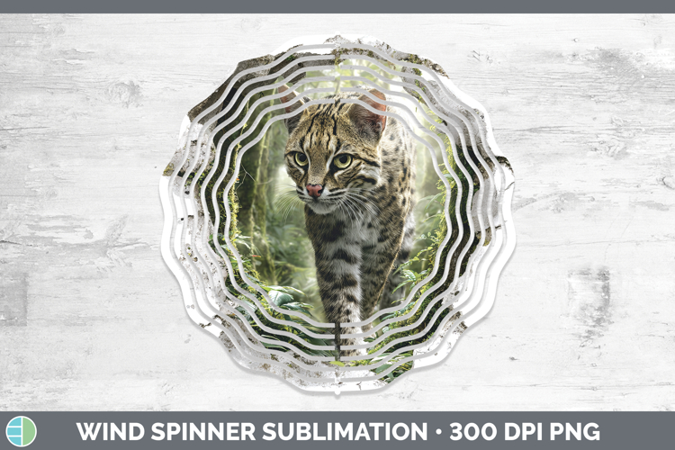 Geoffroys Cat Wild Cats 3D Hole Wind Spinner Sublimation Des