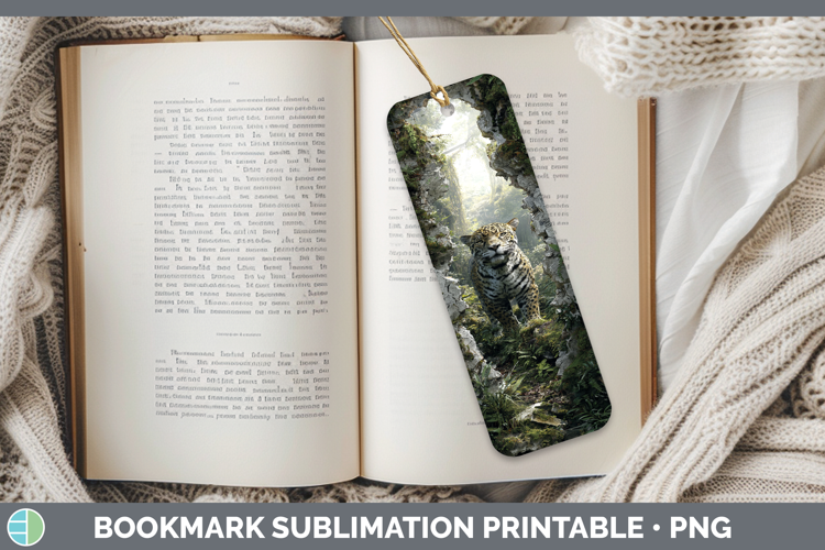 Jaguar Wild Cats 3D Hole Bookmark Sublimation Design