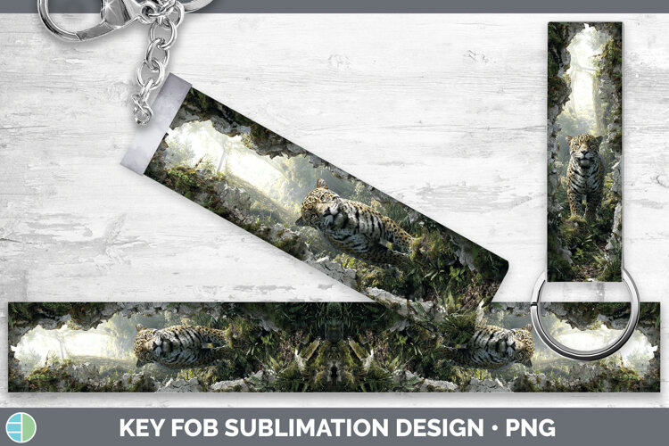 GorgeousWild Cats 3D Hole Key Fob design.