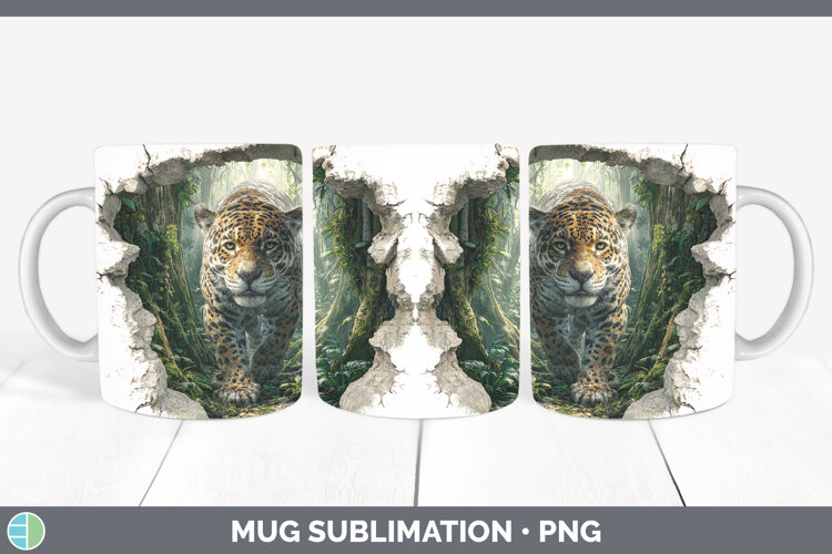 GorgeousWild Cats 3D Hole Mug Wrap design.