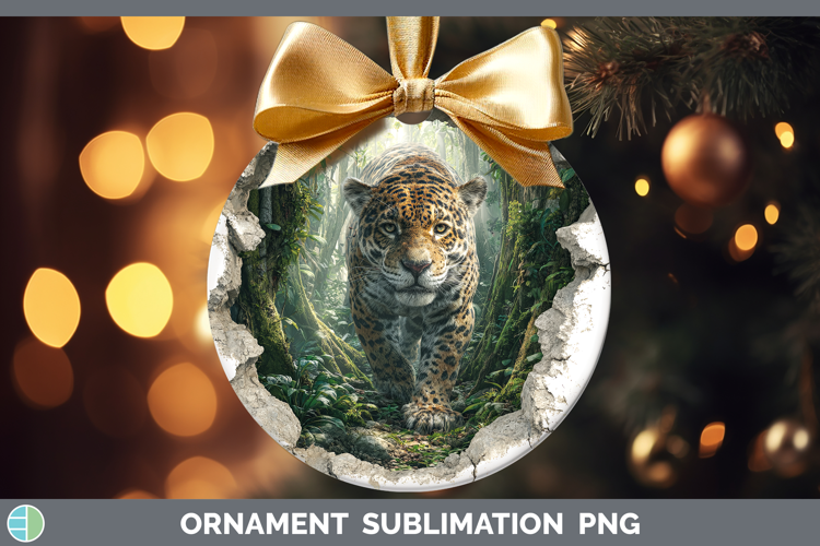 Jaguar Wild Cats 3D Hole Ornament Sublimation Design