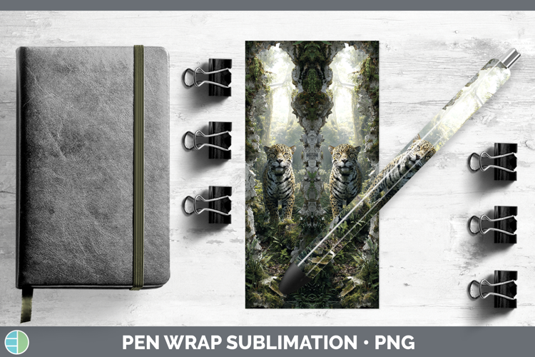 Jaguar Wild Cats 3D Hole Pen Wrap Sublimation Design