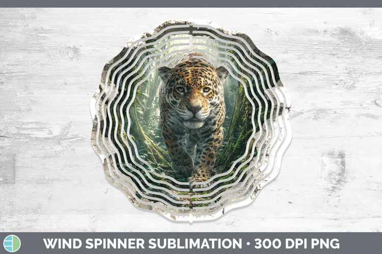 Jaguar Wild Cats 3D Hole Wind Spinner Sublimation Design