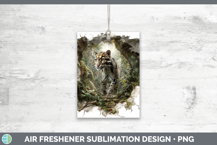 Leopard Clouded Wild Cats 3D Hole Air Freshener Sublimation